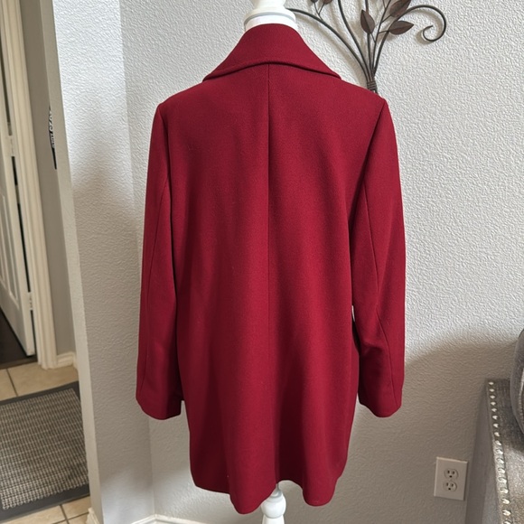 Michael Michael Kors Chic Red Pea Coat with Gold Buttons - Picture 8 of 14